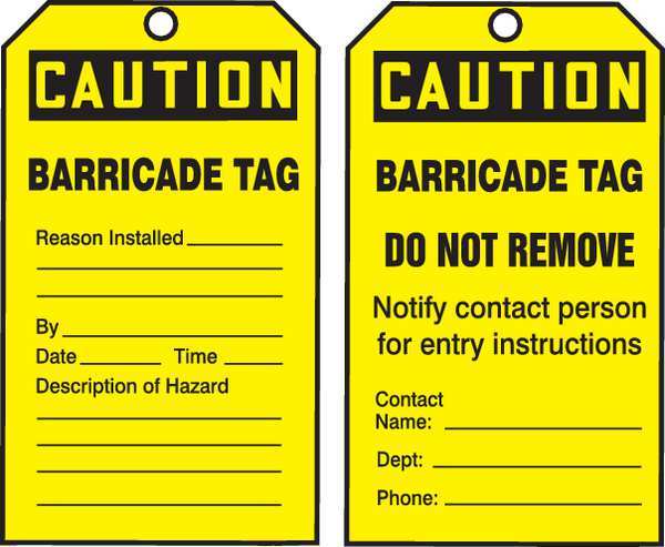 Caution Tag By The Roll, 6-1/4 x 3, PK250
