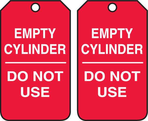 Cylinder Tag, 5 3/4 in H, 3 1/4 in W, English, MGT202CTP