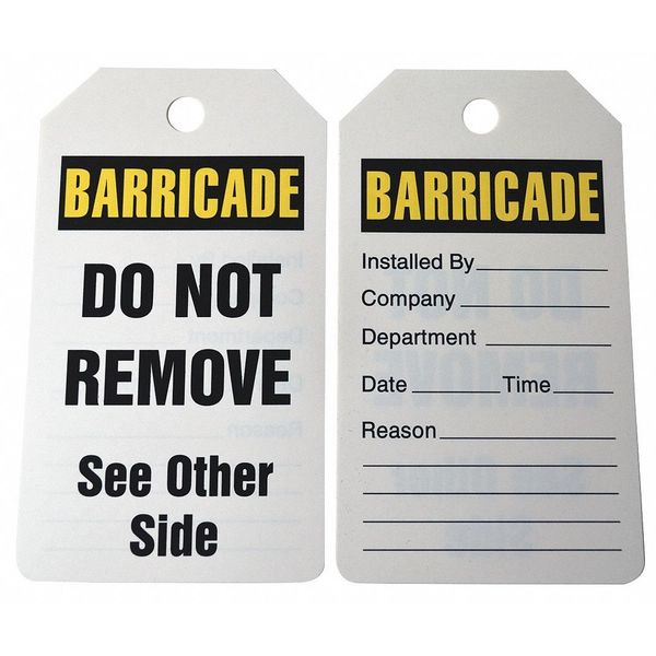 Barricade Tag, 5-3/4 x 3-1/4, PK25