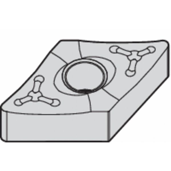 Diamond Turning Insert, Diamond, 1/2 in, DNMM, 55  Degrees, 1/16 in, Carbide