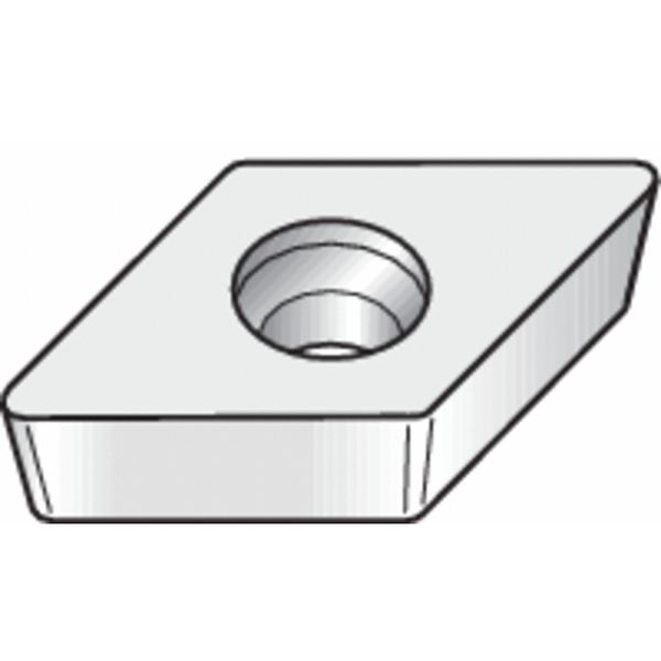 Diamond Turning Insert, Diamond, 3/8 in, DCMW, 55  Degrees, 1/64 in, Carbide