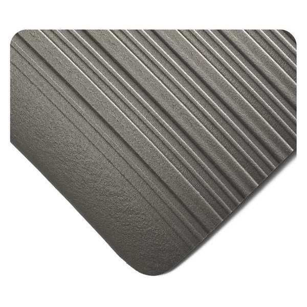 Tuf Sponge Mat, Gray, 16 ft. L x 4 ft. W, PVC Sponge, Ribbed Surface Pattern, 3/8