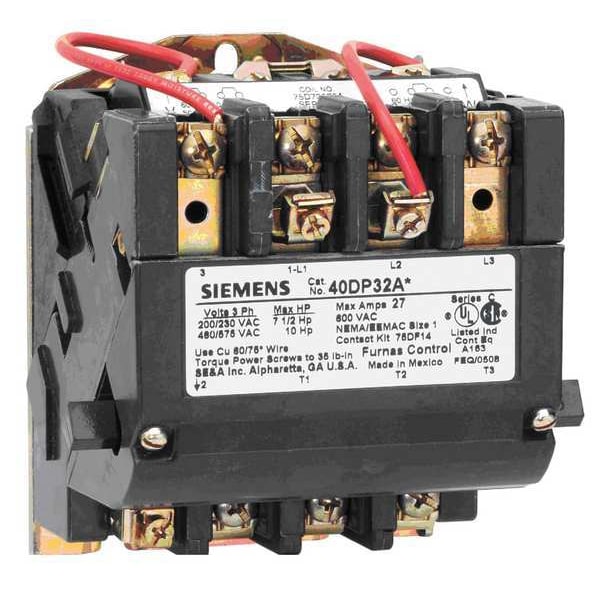 277VAC Non-Reversing Magnetic Contactor 3P 40A NEMA 1-3/4