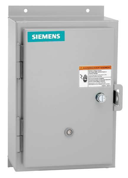 Nonreversing NEMA Magnetic Motor Starter, 12 NEMA Rating, 24V AC, 3 Poles, 1NO