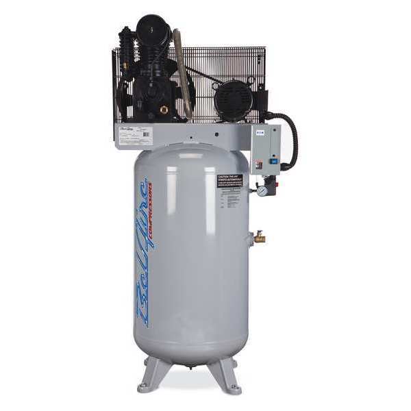Air Compressor, Vrtical, 5HP, 80gal, 3-Phase, HP: 5