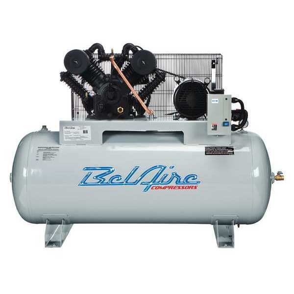 Air Compressor, Cast Iron, 10 HP, 120 gal., Phase: 3