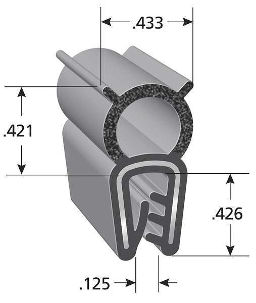Black Vinyl Seal 328 ft. L, 0.433
