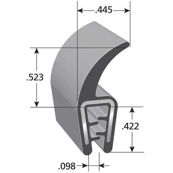 Black Vinyl Seal 25 ft. L, 0.445