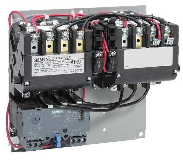Reversing NEMA Magnetic Motor Starter, No Enclosure NEMA Rating, 120 to 240V AC, 3 Poles, 1NO