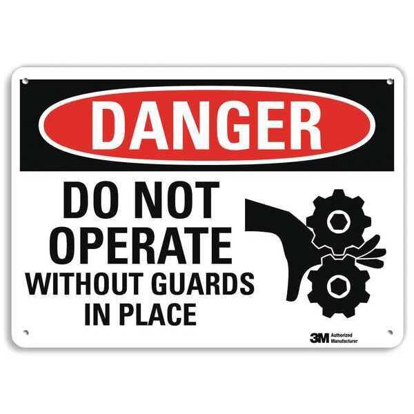 Danger Sign, 7 in Height, 10 in Width, Plastic, Vertical Rectangle, English