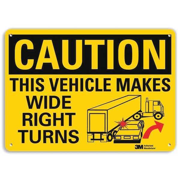 Caution Sign, 7 in H, 10 in W, Aluminum, Vertical Rectangle, English, U1-1090-NA_10x7