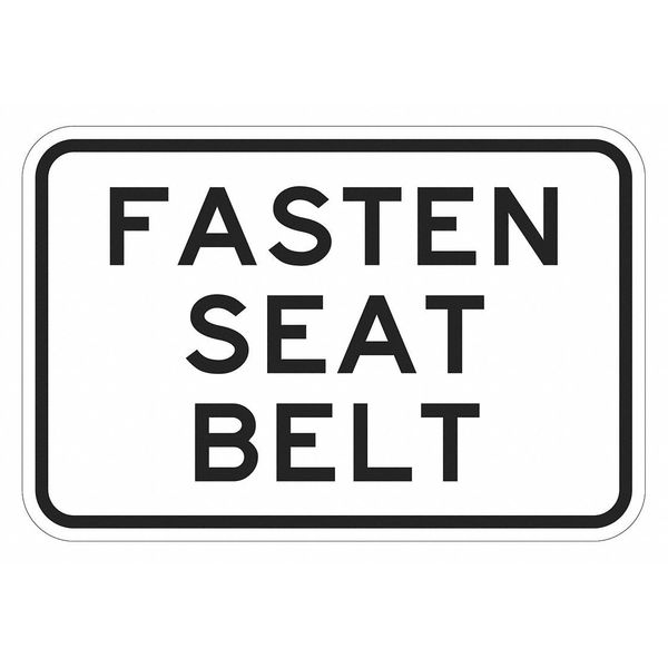 Buckle Up Traffic Sign, 12 in H, 18 in W, Aluminum, Horizontal Rectangle, English, T1-1207-EG_18x12