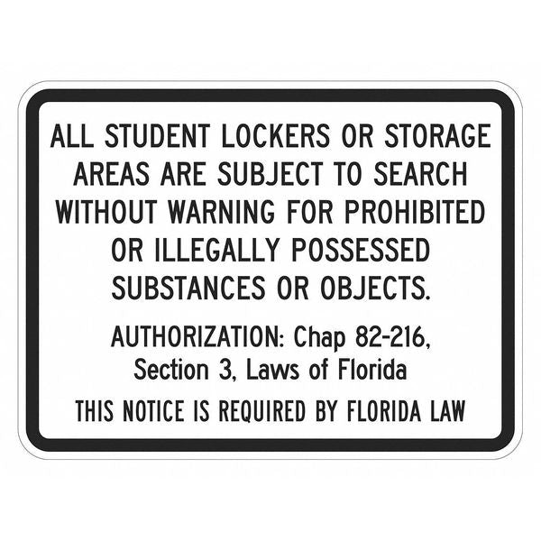 Facility Sign, 12 in H, 18 in W, Aluminum, Horizontal Rectangle, English, T1-1320-EG_18x12
