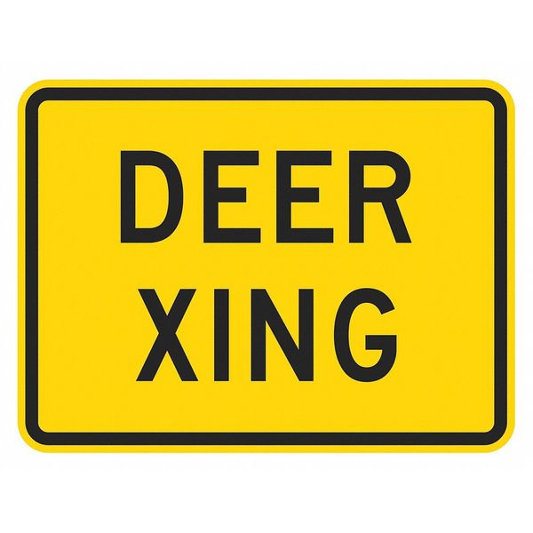 Deer Xing Traffic Sign, 12 in H, 18 in W, Aluminum, Horizontal Rectangle, English, T1-1565-EG_18x12