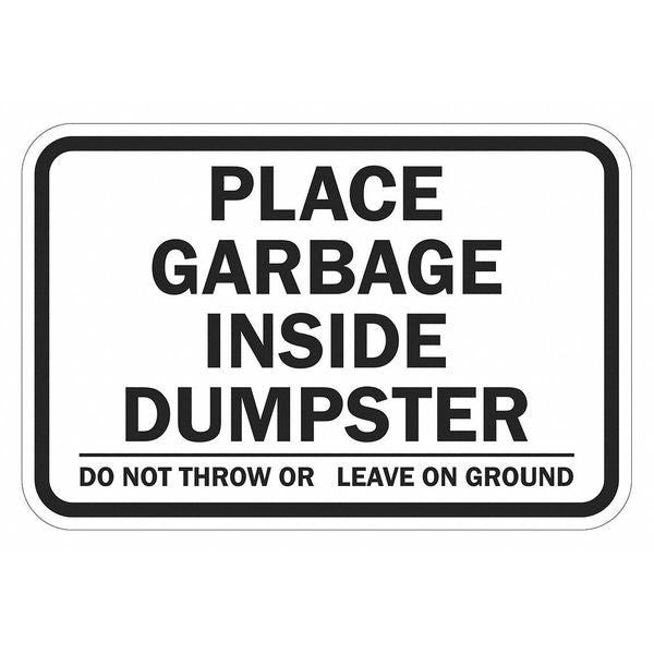 Facility Sign, 12 in H, 18 in W, Aluminum, Horizontal Rectangle, English, T1-1742-DG_18x12