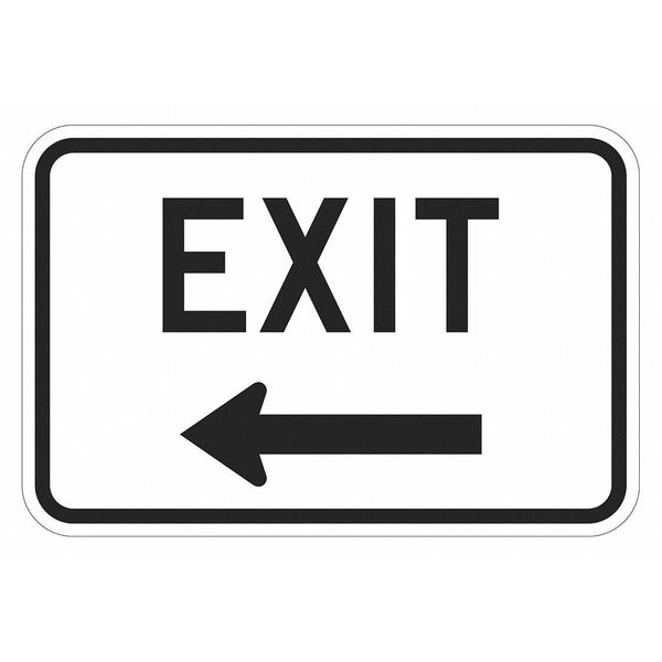 Exit Sign For Parking Lots, 12 in H, 18 in W, Aluminum, Horizontal Rectangle, T1-1861-DG_18x12