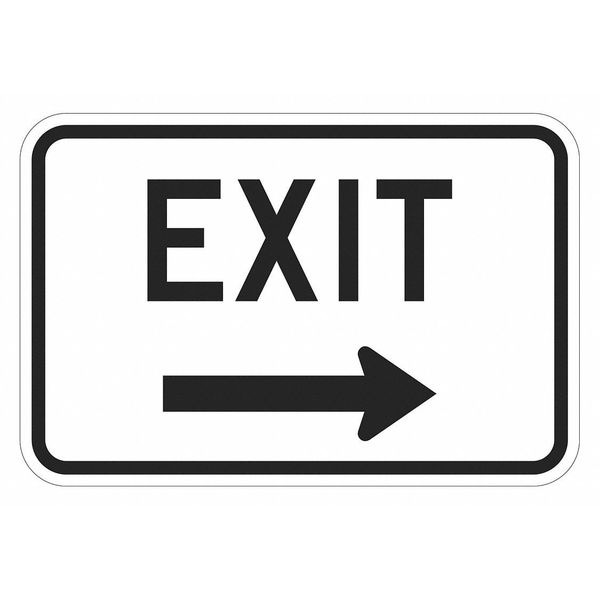 Exit Sign For Parking Lots, 12 in H, 18 in W, Aluminum, Horizontal Rectangle, T1-1903-EG_18x12