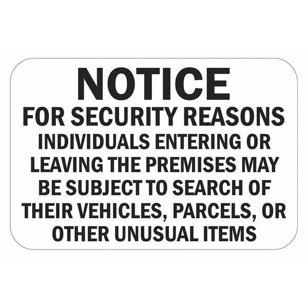 Facility Sign, 12 in H, 18 in W, Aluminum, Horizontal Rectangle, English, T1-1919-DG_18x12