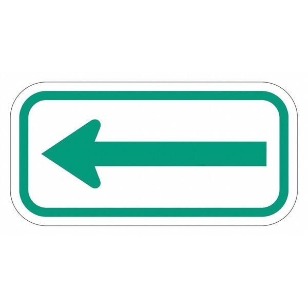 Arrow Supplemental Parking Sign, 6 in H, 12 in W, Aluminum, Horizontal Rectangle, T1-1109-EG_12x6