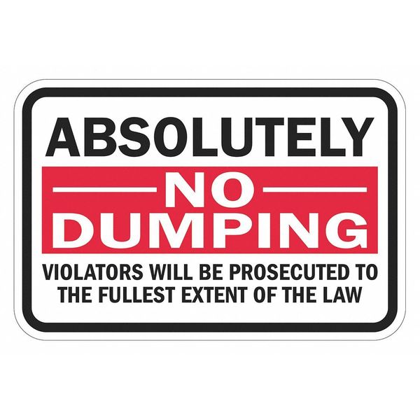 Facility Sign, 12 in H, 18 in W, Aluminum, Horizontal Rectangle, English, T1-1674-HI_18x12