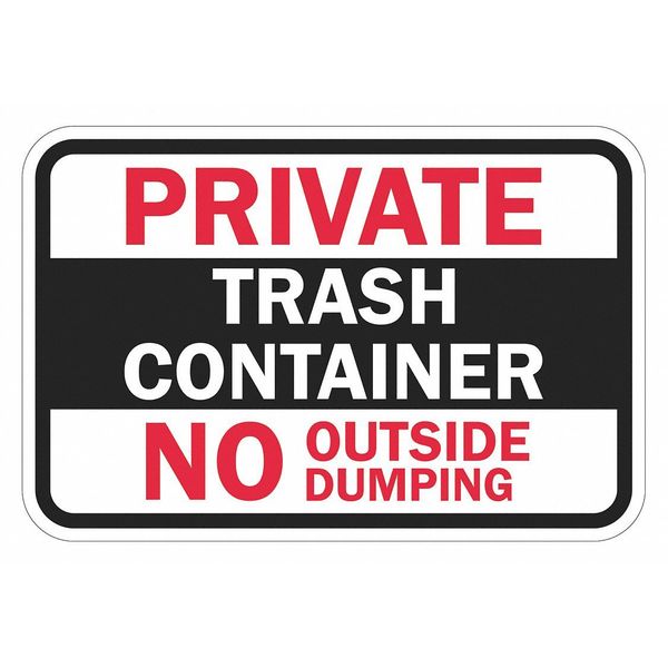 Facility Sign, 12 in H, 18 in W, Aluminum, Horizontal Rectangle, English, T1-1750-EG_18x12