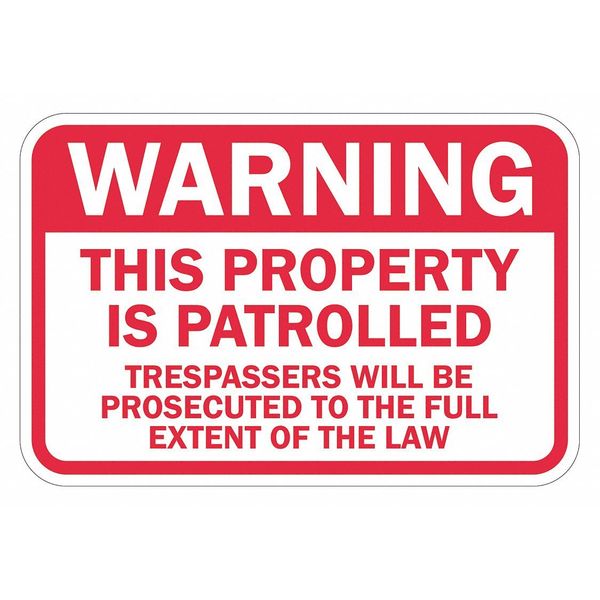 Facility Sign, 12 in H, 18 in W, Aluminum, Horizontal Rectangle, English, T1-1444-DG_18x12