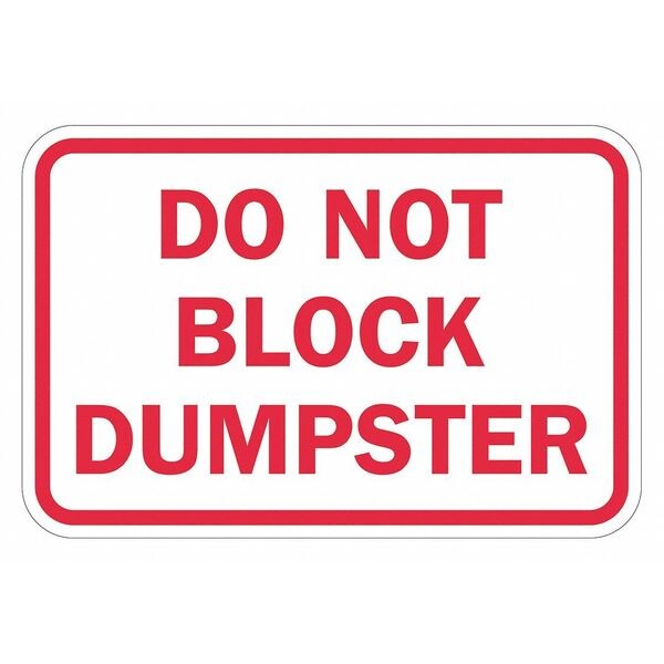 Dumpster No Parking Sign, 12