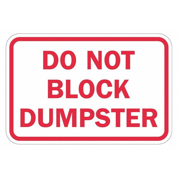 Dumpster No Parking Sign, 12