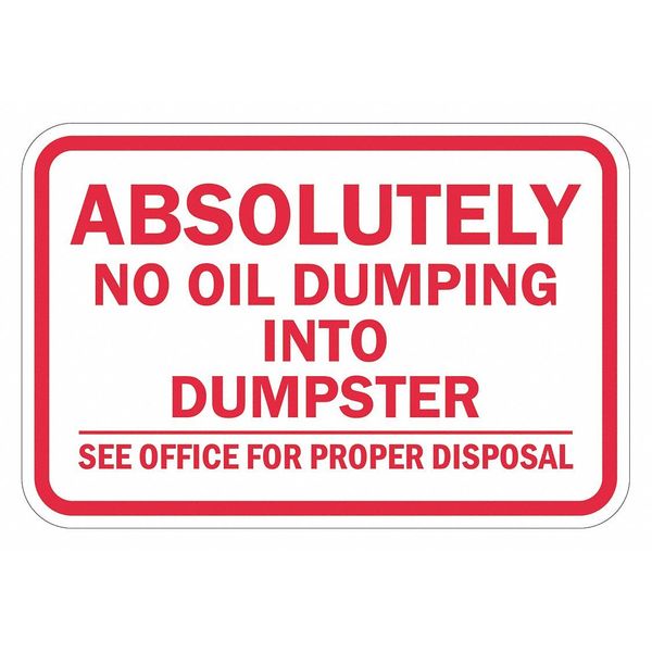 Facility Sign, 12 in H, 18 in W, Aluminum, Horizontal Rectangle, English, T1-1675-HI_18x12