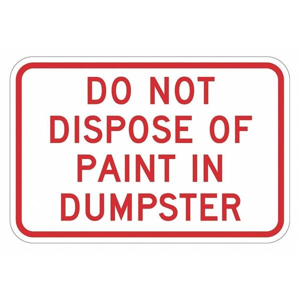 Facility Sign, 12 in H, 18 in W, Aluminum, Horizontal Rectangle, English, T1-1678-EG_18x12