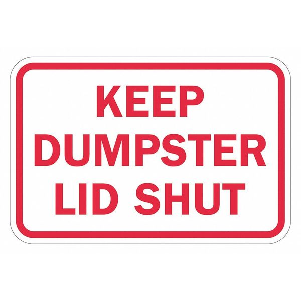 Facility Sign, 12 in H, 18 in W, Aluminum, Horizontal Rectangle, English, T1-1696-DG_18x12