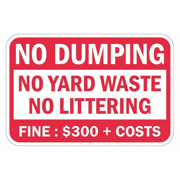 Facility Sign, 12 in H, 18 in W, Aluminum, Horizontal Rectangle, English, T1-1717-EG_18x12