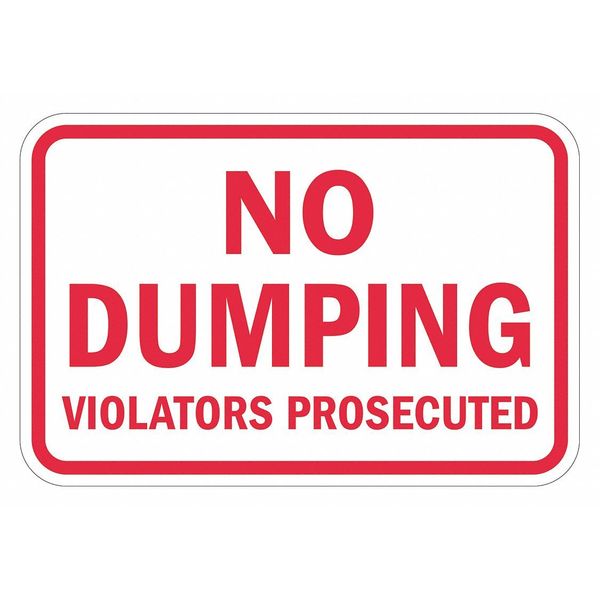 Facility Sign, 12 in H, 18 in W, Aluminum, Horizontal Rectangle, English, T1-1723-EG_18x12