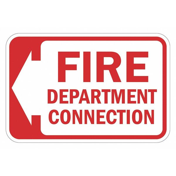 Fire Sign, 12 in H, 18 in W, Aluminum, Horizontal Rectangle, English, T1-1764-HI_18x12