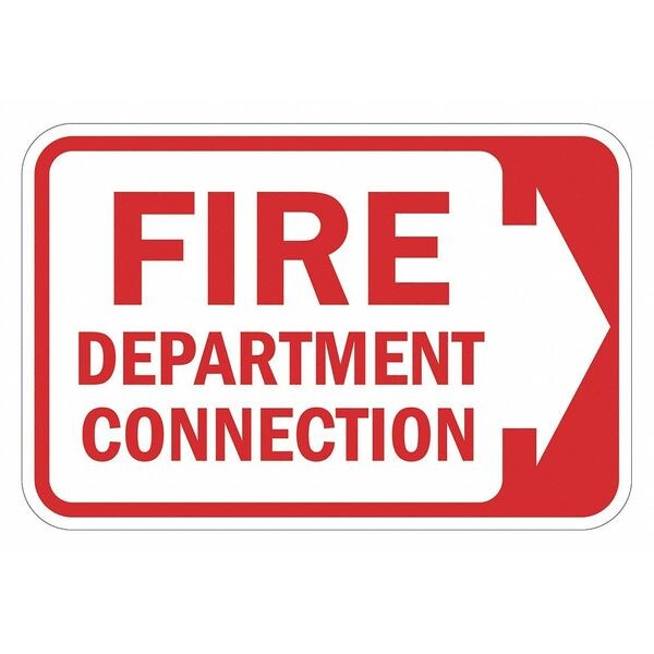 Fire Sign, 12 in H, 18 in W, Aluminum, Horizontal Rectangle, English, T1-1819-DG_18x12