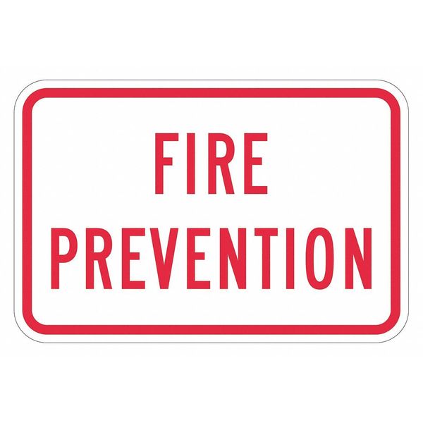 Fire Sign, 12 in H, 18 in W, Aluminum, Horizontal Rectangle, English, T1-1831-DG_18x12