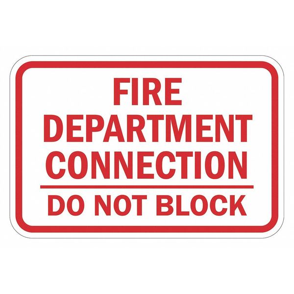 Fire Sign, 12 in H, 18 in W, Aluminum, Horizontal Rectangle, English, T1-1850-EG_18x12