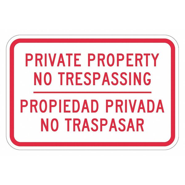 Warning Sign, 12 in H, 18 in W, Aluminum, Horizontal Rectangle, English, Spanish, T1-3163-HI_18x12