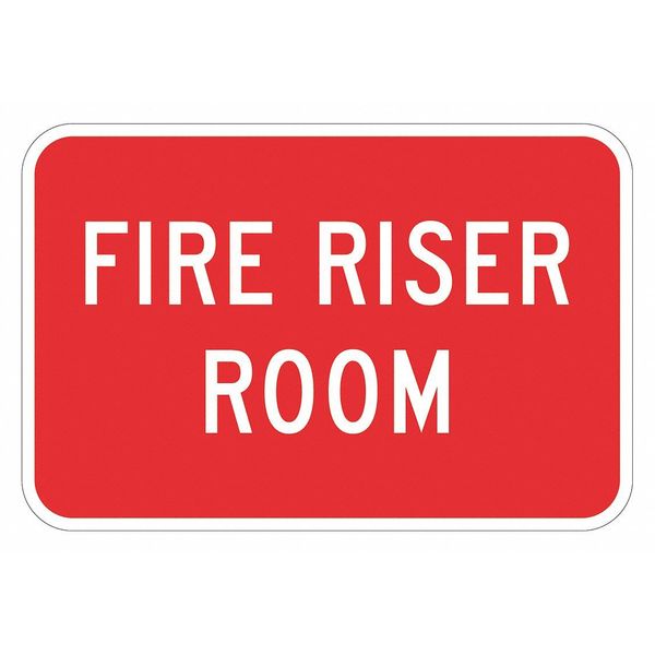 Fire Sign, 12 in H, 18 in W, Aluminum, Horizontal Rectangle, English, T1-1832-HI_18x12