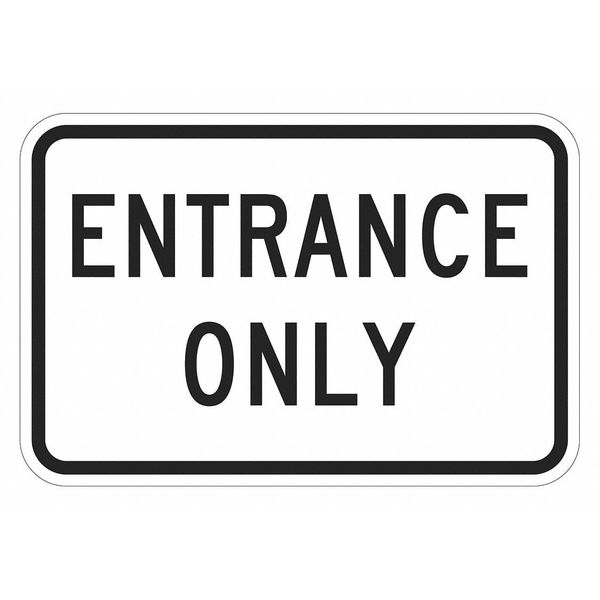 Enter Sign For Parking Lots, 12 in Height, 18 in Width, Aluminum, Horizontal Rectangle, English