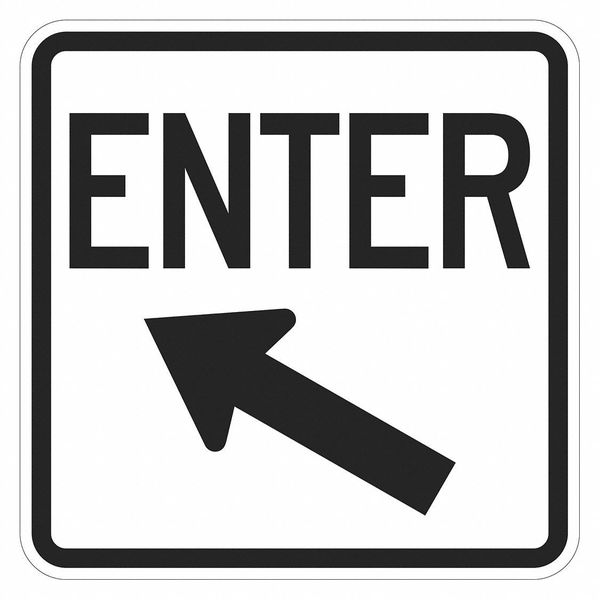 Enter Sign For Parking Lots, 18 in H, 18 in W, Aluminum, Square, English, T1-1885-EG_18x18