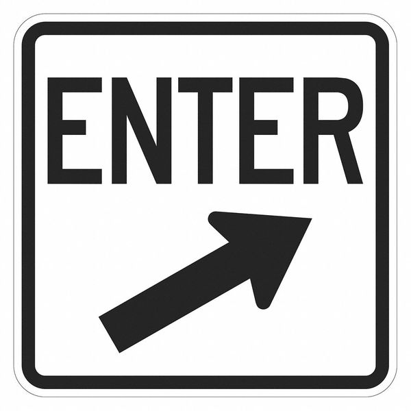 Enter Sign For Parking Lots, 18 in H, 18 in W, Aluminum, Square, English, T1-1886-EG_18x18