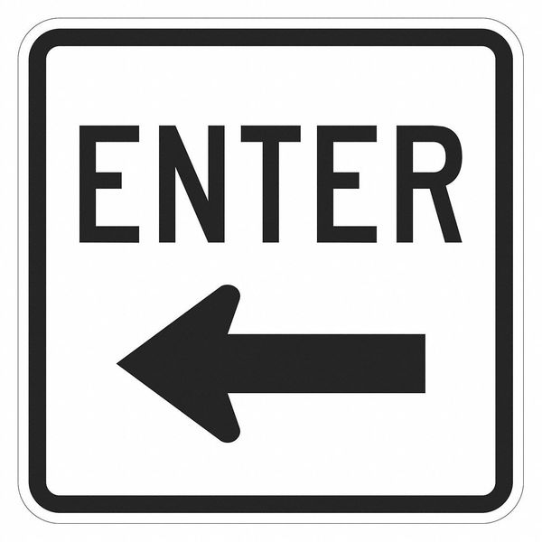 Enter Sign For Parking Lots, 18 in H, 18 in W, Aluminum, Square, English, T1-1887-HI_18x18