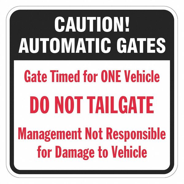 Parking Lot Gate Parking Sign, 18 in H, 18 in W, Aluminum, Square, English, T1-1331-DG_18x18