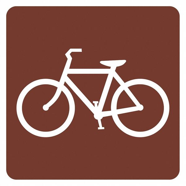 Bicycle Traffic Sign, 18 in H, 18 in W, Aluminum, Square, No Text, T1-1236-DG_18x18