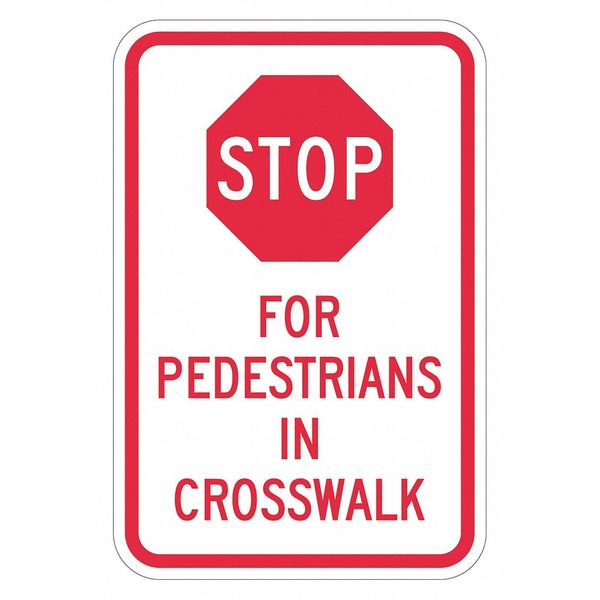 Pedestrian Crossing Stop Sign, 18