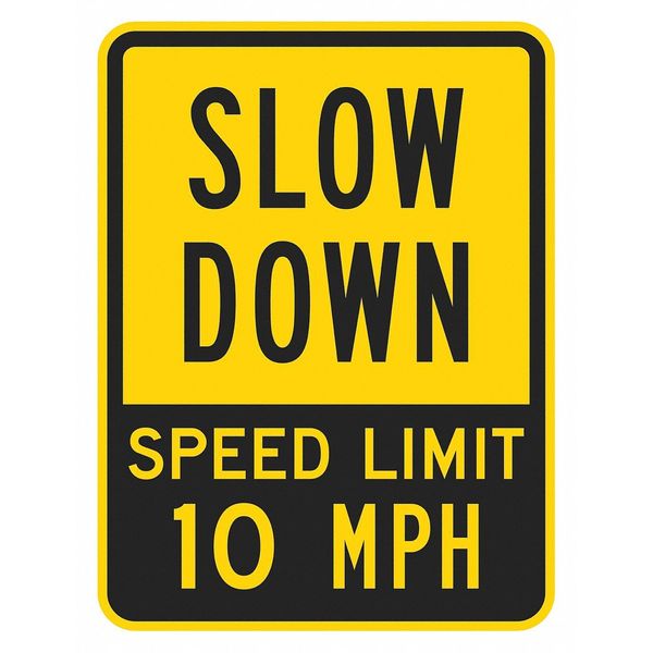 Speed Limit Warning Traffic Sign, 24 in H, 18 in W, Aluminum, Vertical Rectangle, T1-1029-DG_18x24