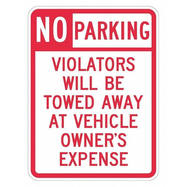 Tow Zone No Parking Sign, 24