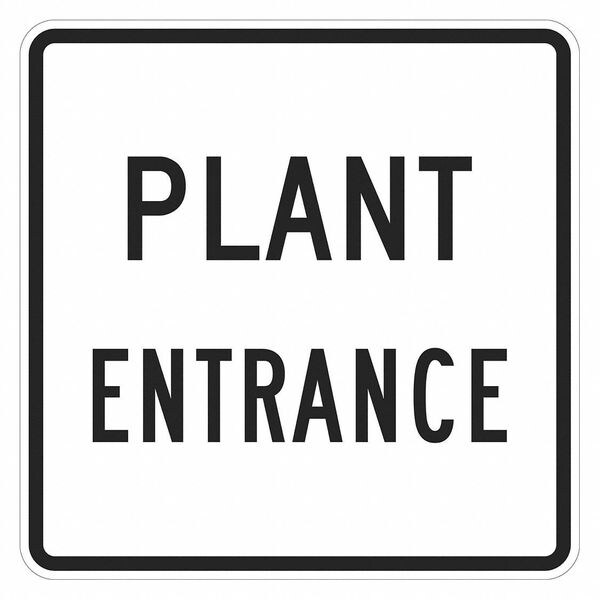 Plant Entrance Sign For Parking Lots, 24 in H, 24 in W, Aluminum, Square, T1-1925-EG_24x24