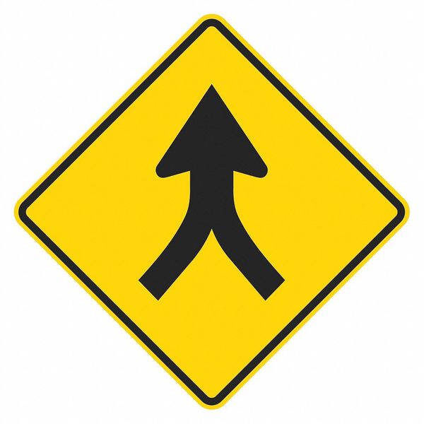 Merge Traffic Sign, 24 in H, 24 in W, Aluminum, Diamond, No Text, T1-5472-DG_24x24